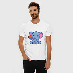 Футболка slim-fit Love Elephant, цвет: белый — фото 2