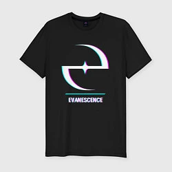 Мужская slim-футболка Evanescence glitch rock