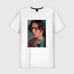 Футболка slim-fit Timothee Chalamet fan art, цвет: белый