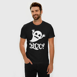 Футболка slim-fit Забавный призрак - BOO! Halloween, цвет: черный — фото 2