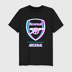 Мужская slim-футболка Arsenal FC в стиле glitch