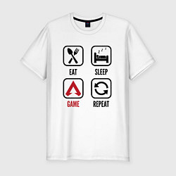 Футболка slim-fit Eat - sleep - Apex Legends - repeat, цвет: белый