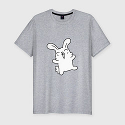 Футболка slim-fit Happy Bunny, цвет: меланж