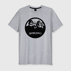 Футболка slim-fit Bon Jovi rock, цвет: меланж