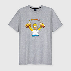 Мужская slim-футболка Homer & Beer