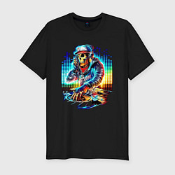 Мужская slim-футболка Cool DJ - skull