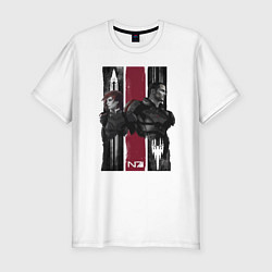 Футболка slim-fit Mass Effect N7 - Shepard, цвет: белый