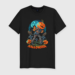 Мужская slim-футболка Halloween Pumpkin