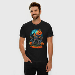 Футболка slim-fit Halloween Pumpkin, цвет: черный — фото 2