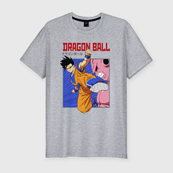 Футболка slim-fit Dragon Ball - Сон Гоку - Удар, цвет: меланж