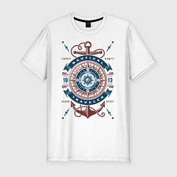 Футболка slim-fit Морской путешественник, цвет: белый