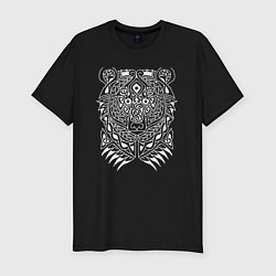Мужская slim-футболка Медвежья голова узорами