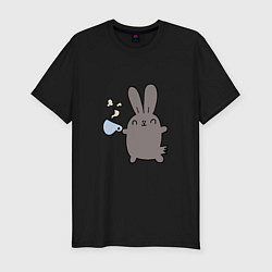 Мужская slim-футболка Чайный кролик