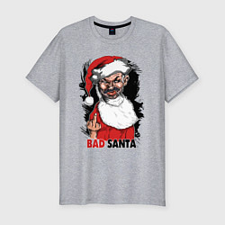 Футболка slim-fit Bad Santa, fuck you, цвет: меланж