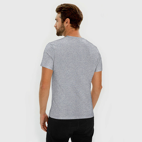 Мужская slim-футболка Роблокс: Синий неон / Меланж – фото 4