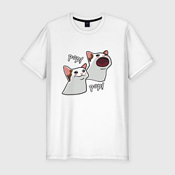 Футболка slim-fit Popcat, цвет: белый