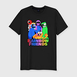 Мужская slim-футболка Радужные друзья персонажи игры