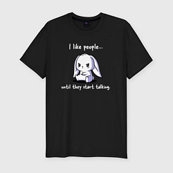 Футболка slim-fit I like people rabbit, цвет: черный