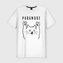 Мужская slim-футболка Paramore - rock cat