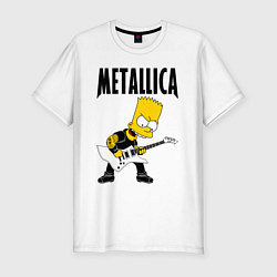 Мужская slim-футболка Металлика Барт Симпсон