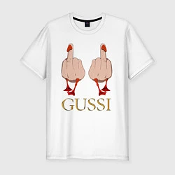 Мужская slim-футболка Два весёлых гуся - GUSSI - Fashion 2055