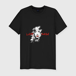 Мужская slim-футболка Lady gaga singer