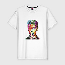 Мужская slim-футболка David Bowie singer