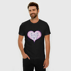 Футболка slim-fit Girl power heart, цвет: черный — фото 2