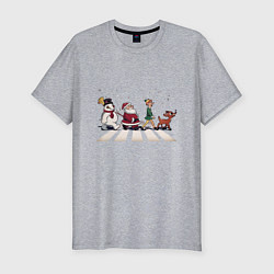 Мужская slim-футболка Beatles Christmas