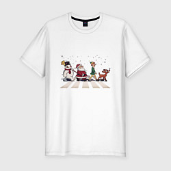 Мужская slim-футболка Beatles Christmas