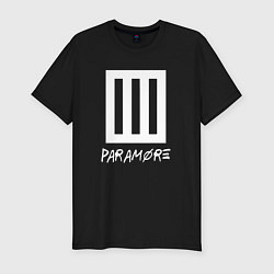 Мужская slim-футболка Paramore логотип