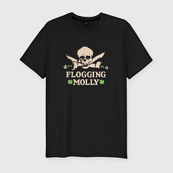 Футболка slim-fit Flogging Molly кельтик панк рок группа, цвет: черный