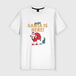 Мужская slim-футболка Careful Santa is here