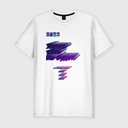 Футболка slim-fit Хуже уже не будет 2023, цвет: белый