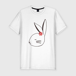 Мужская slim-футболка Милая крольчиха