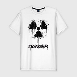 Футболка slim-fit Danger radiation symbol, цвет: белый