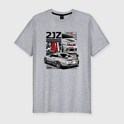 Мужская slim-футболка Toyota Supra mk4 2JZ