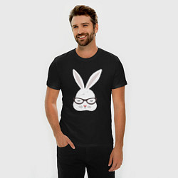 Футболка slim-fit Мудрый заяц в очках, цвет: черный — фото 2
