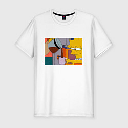 Футболка slim-fit Лиза Симпсон и кофе, цвет: белый