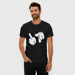 Футболка slim-fit Hands - fuck you, цвет: черный — фото 2