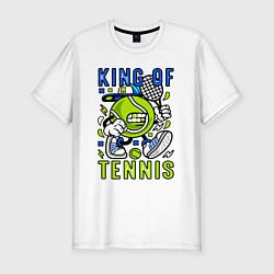 Мужская slim-футболка Король тенниса мяч с ракеткой