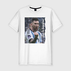 Мужская slim-футболка Viva la Argentina - Lionel Messi - world champion