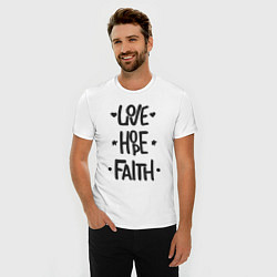Футболка slim-fit Love hope faith, цвет: белый — фото 2