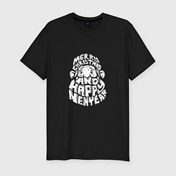 Футболка slim-fit New year christmas, цвет: черный