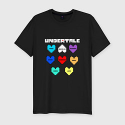 Футболка slim-fit Undertale - души 8 людей, цвет: черный