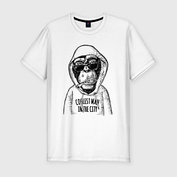 Футболка slim-fit Monkey hipster, цвет: белый