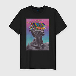 Футболка slim-fit Скульптура glitch art, цвет: черный