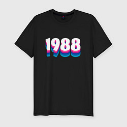 Футболка slim-fit Made in 1988 vintage art, цвет: черный
