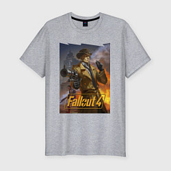Мужская slim-футболка Fallout 4 Nick Valentine - character