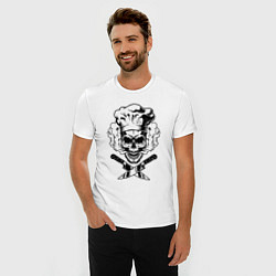 Футболка slim-fit The cooks skull, цвет: белый — фото 2